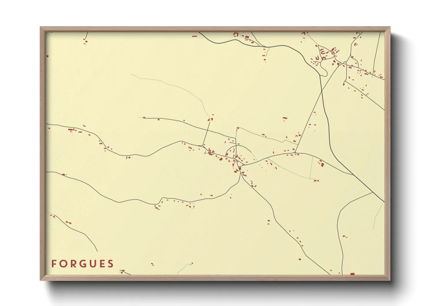 Une affiche de carte sur Forgues