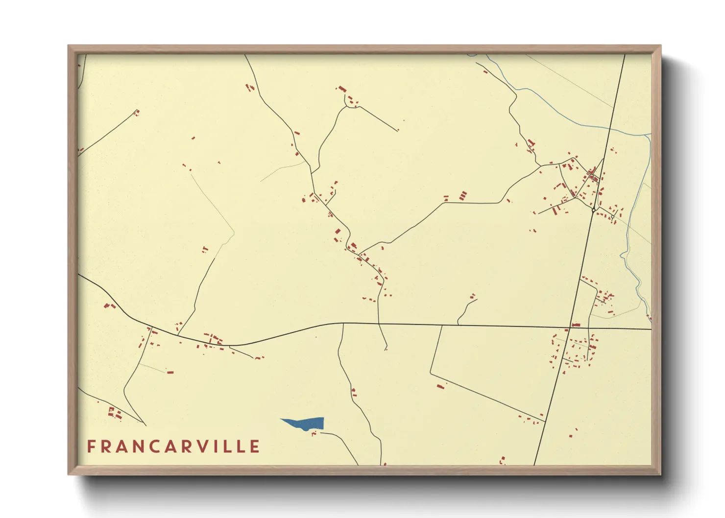 Une affiche de carte sur Francarville