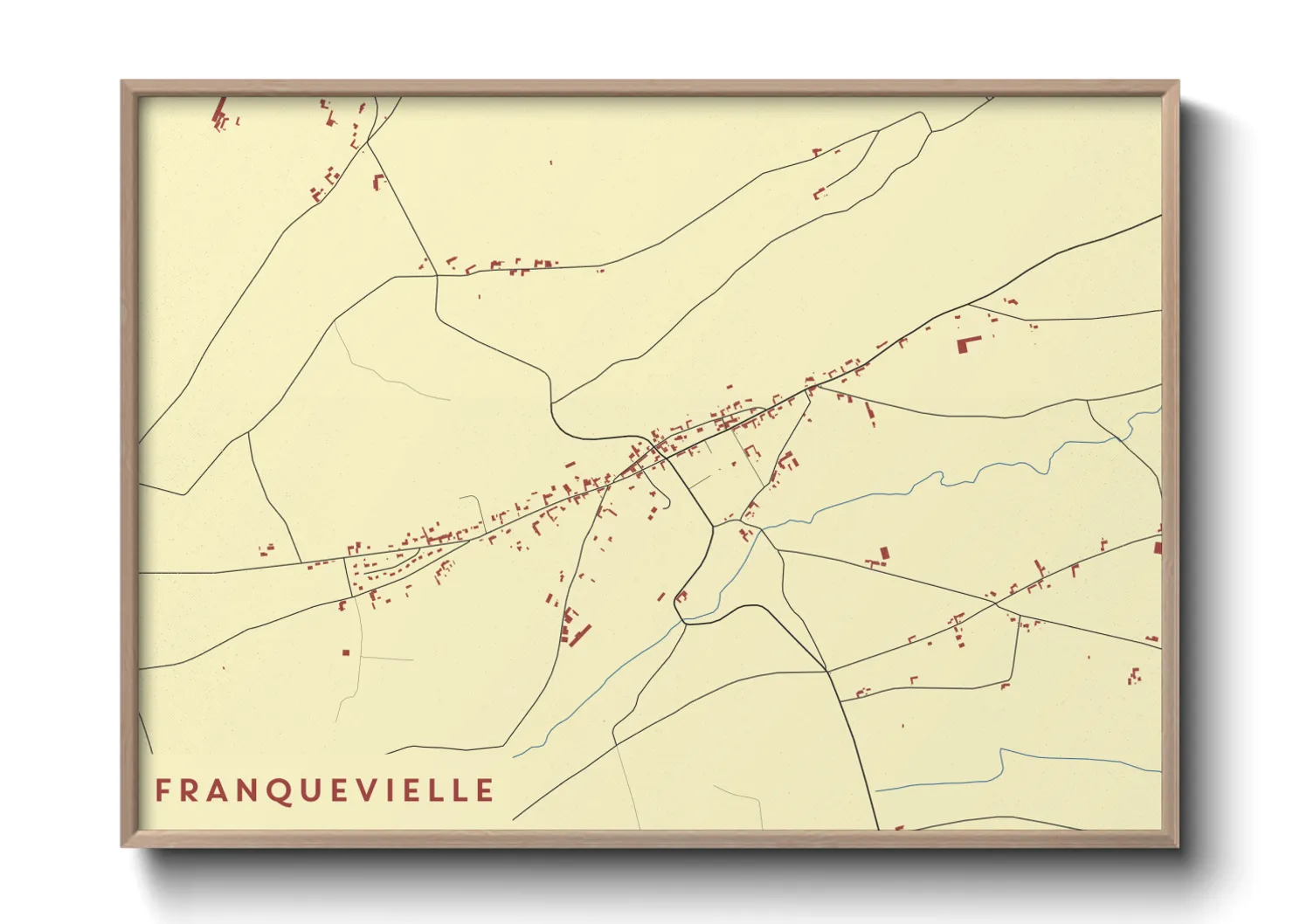 Une affiche de carte sur Franquevielle