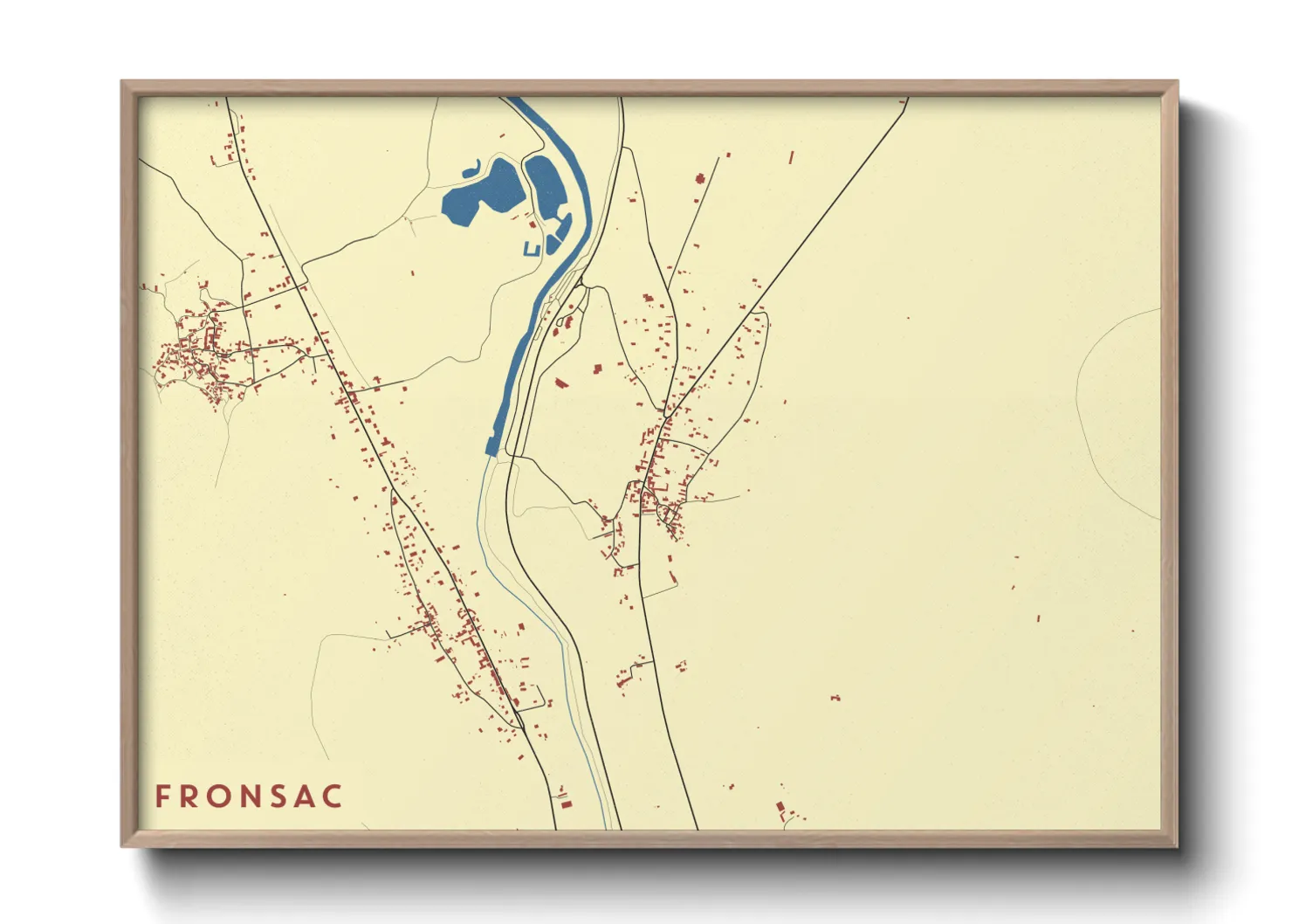 Une affiche de carte sur Fronsac