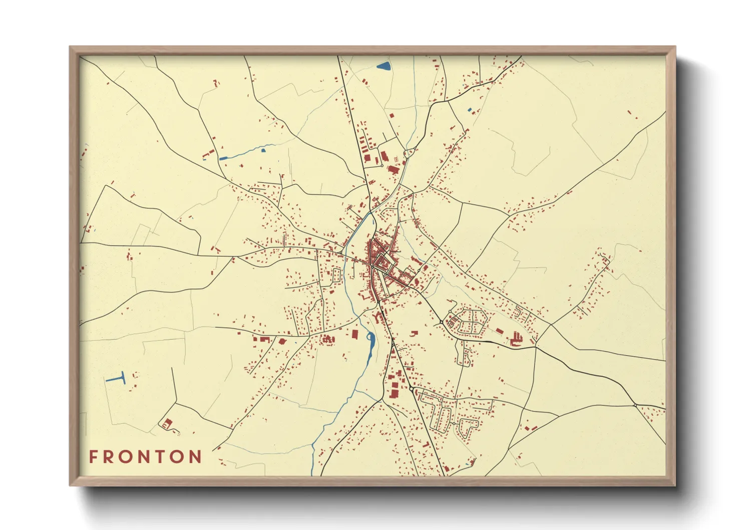 Une affiche de carte sur Fronton