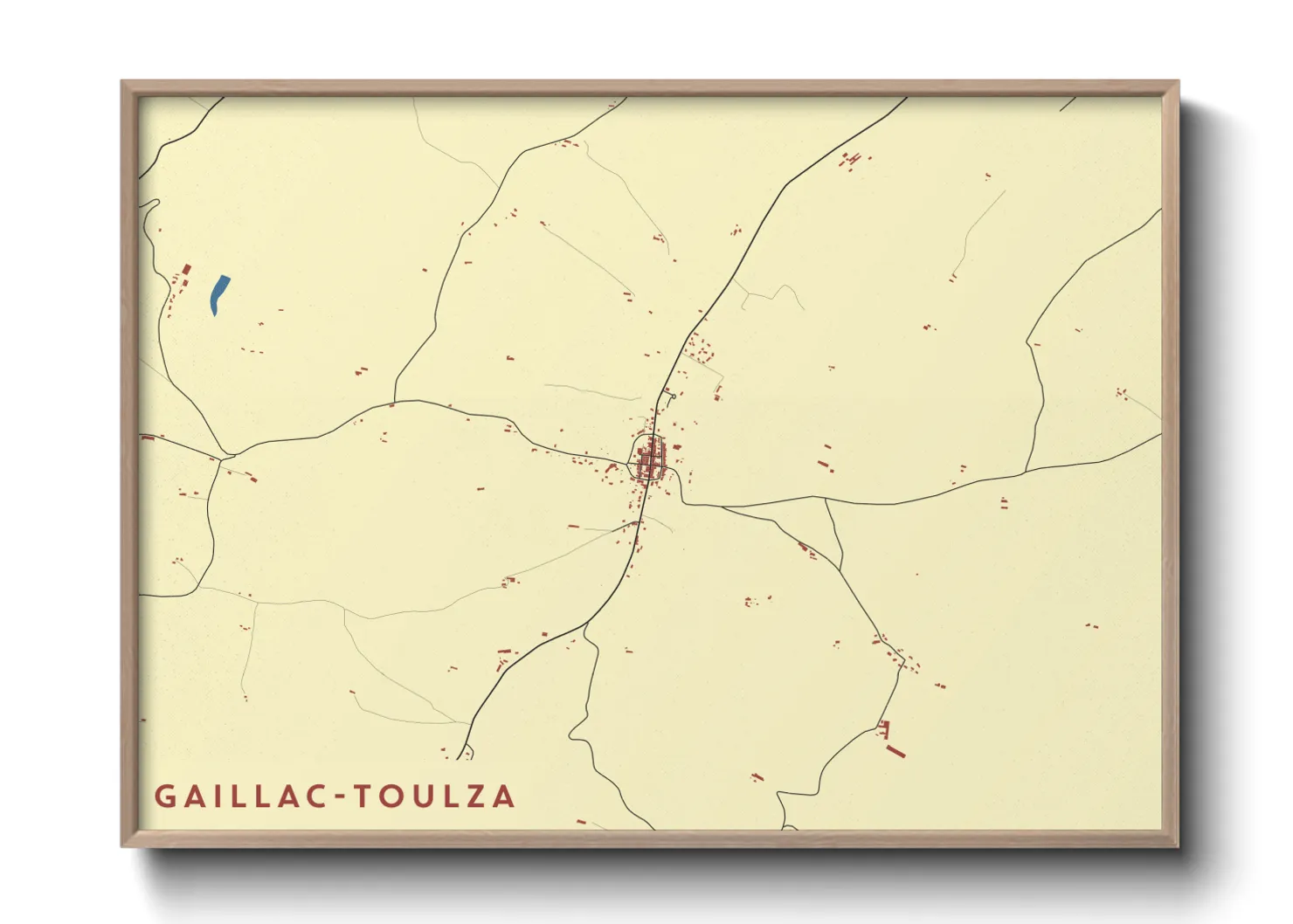 Une affiche de carte sur Gaillac-Toulza
