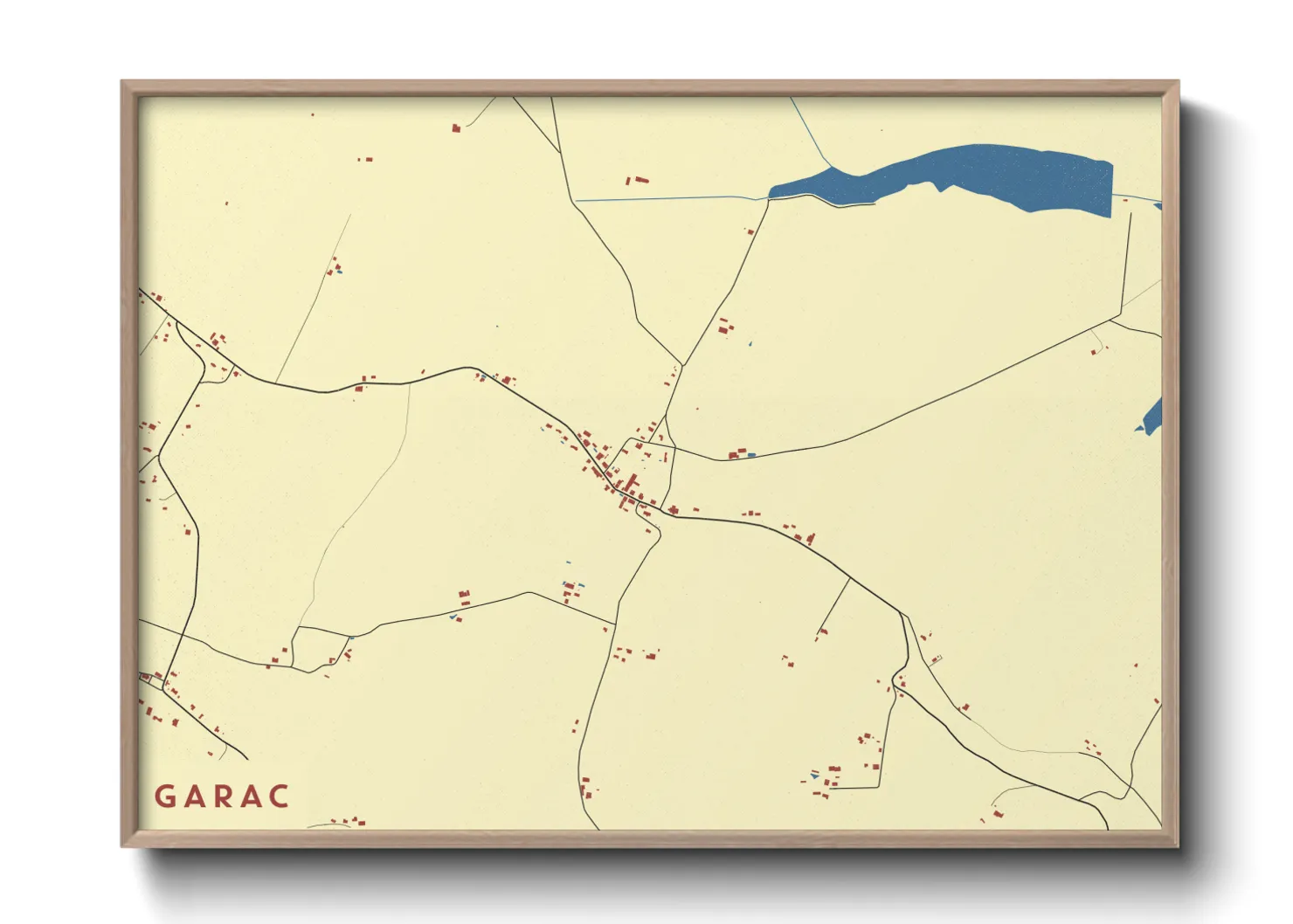 Une affiche de carte sur Garac