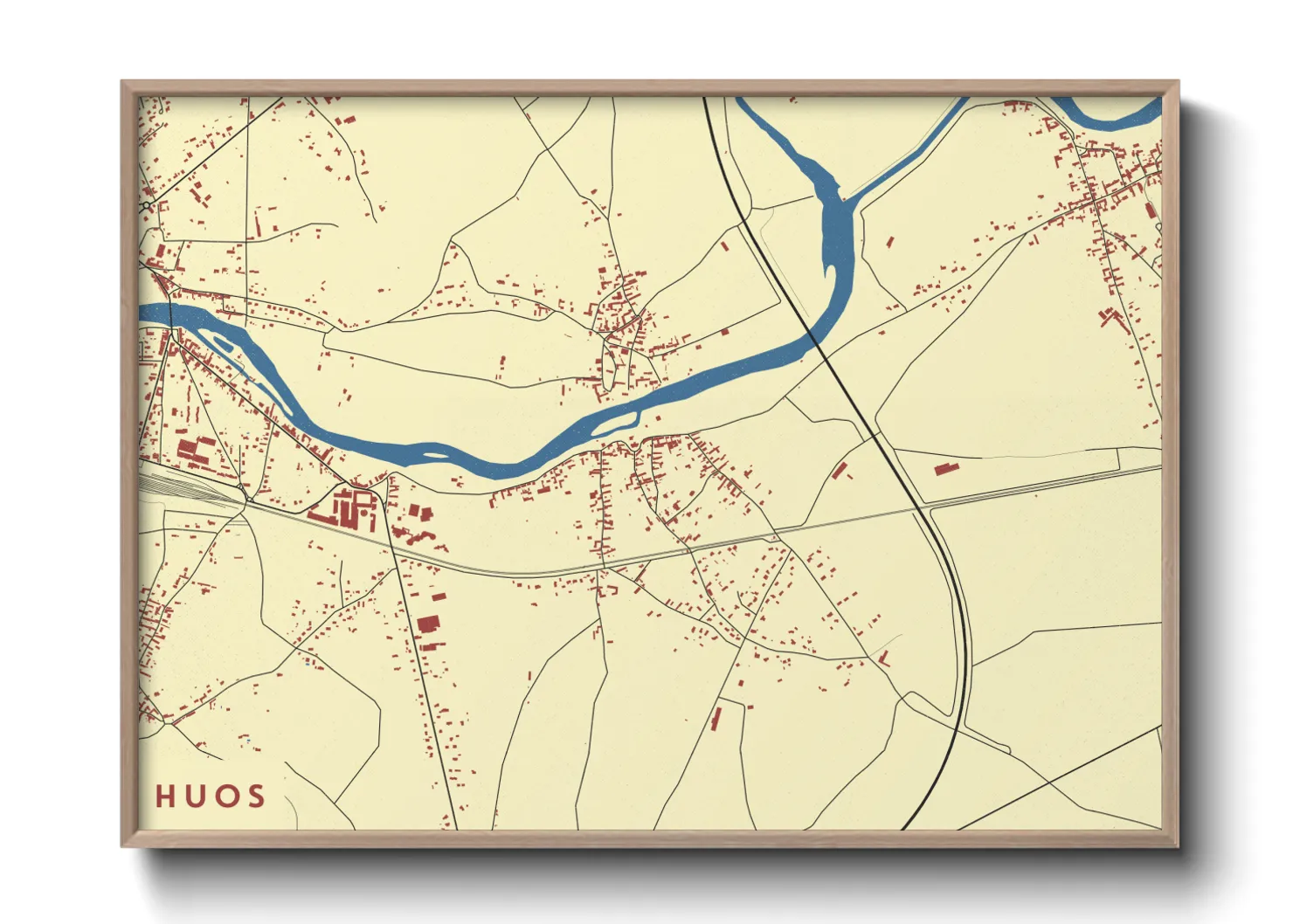 Une affiche de carte sur Huos