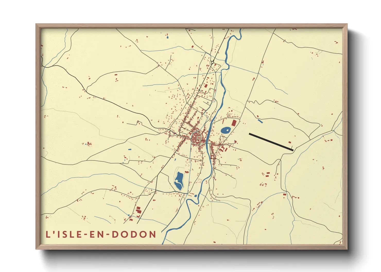 Une affiche de carte sur L'Isle-en-Dodon