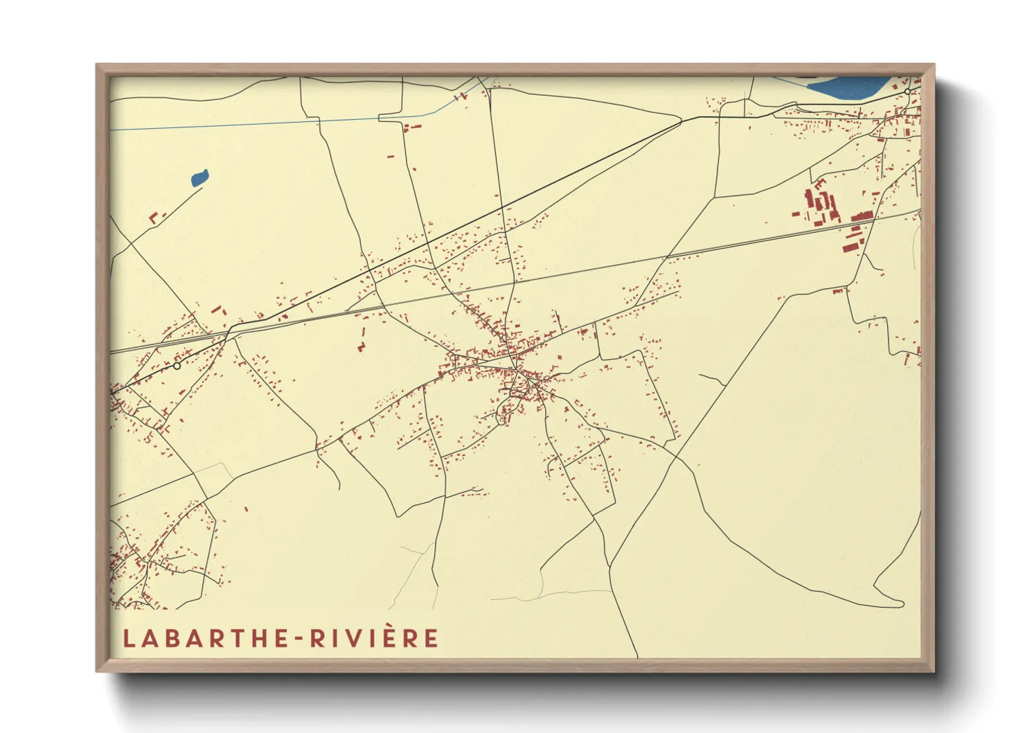 Une affiche de carte sur Labarthe-Rivière
