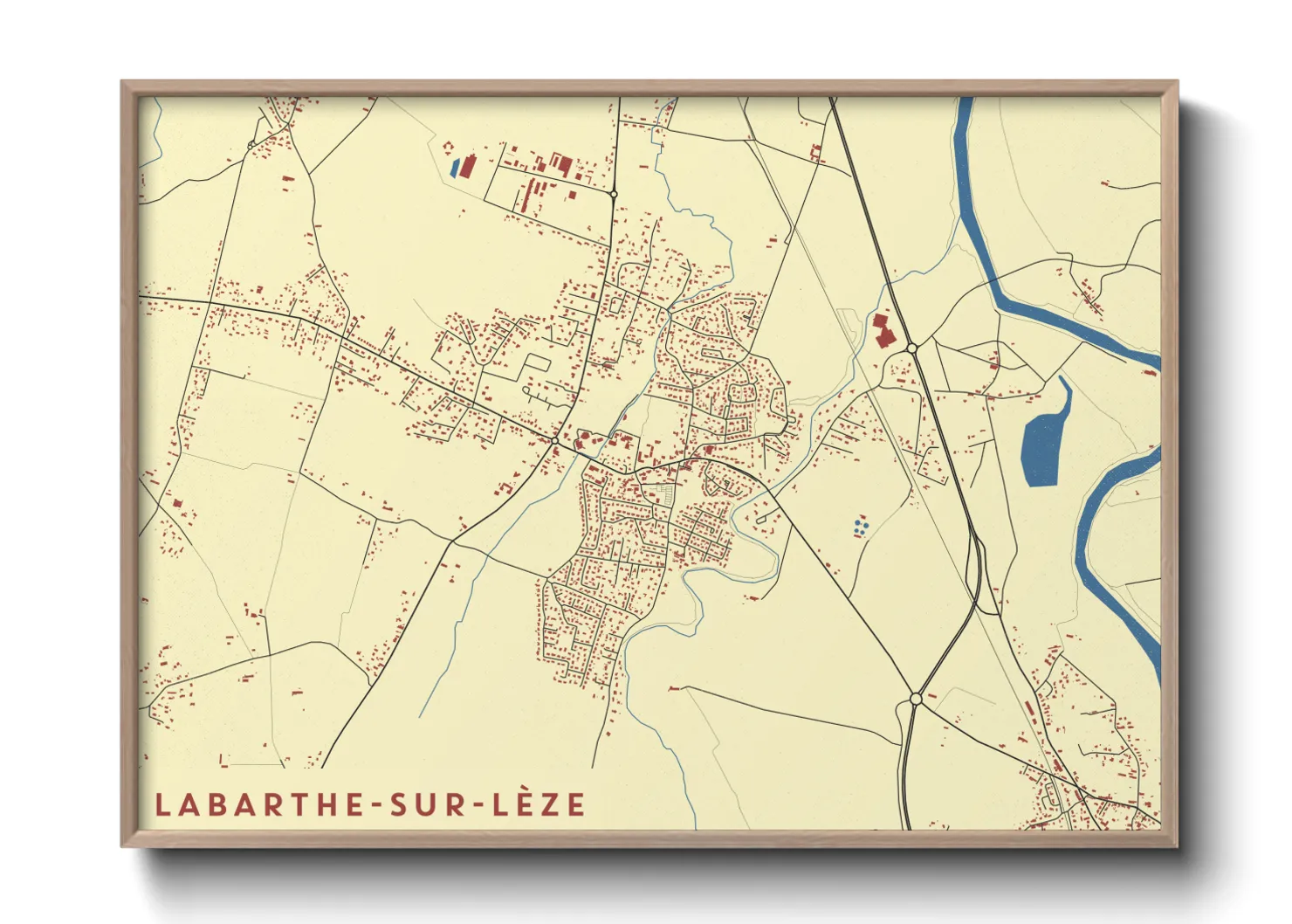 Une affiche de carte sur Labarthe-sur-Lèze