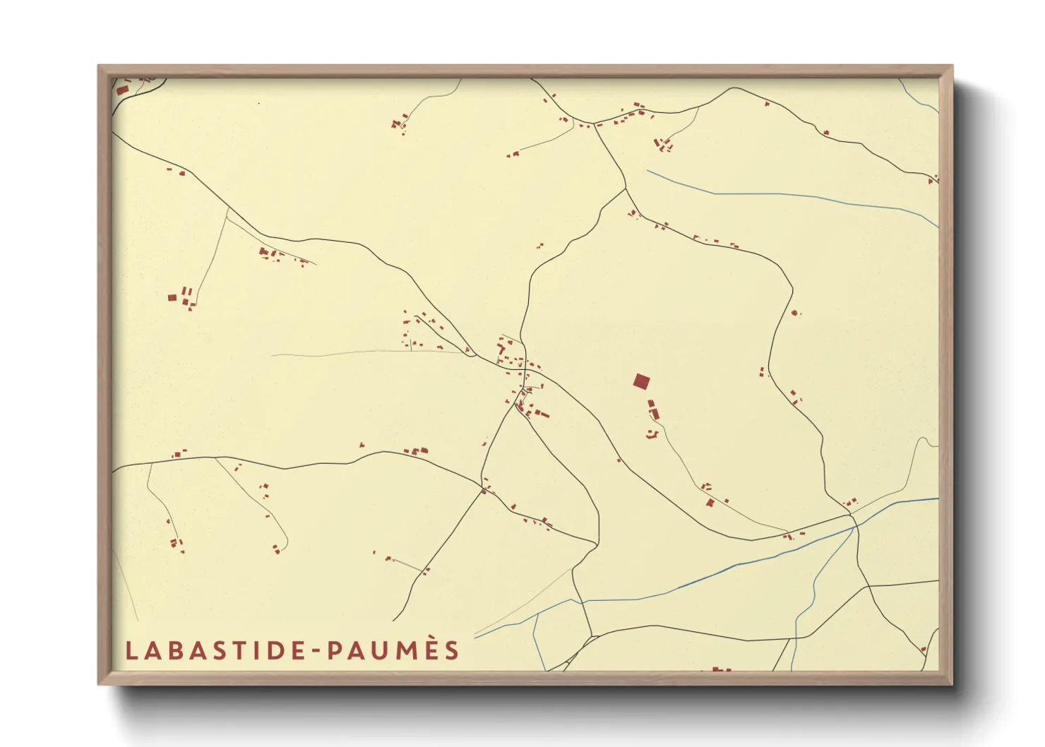 Une affiche de carte sur Labastide-Paumès