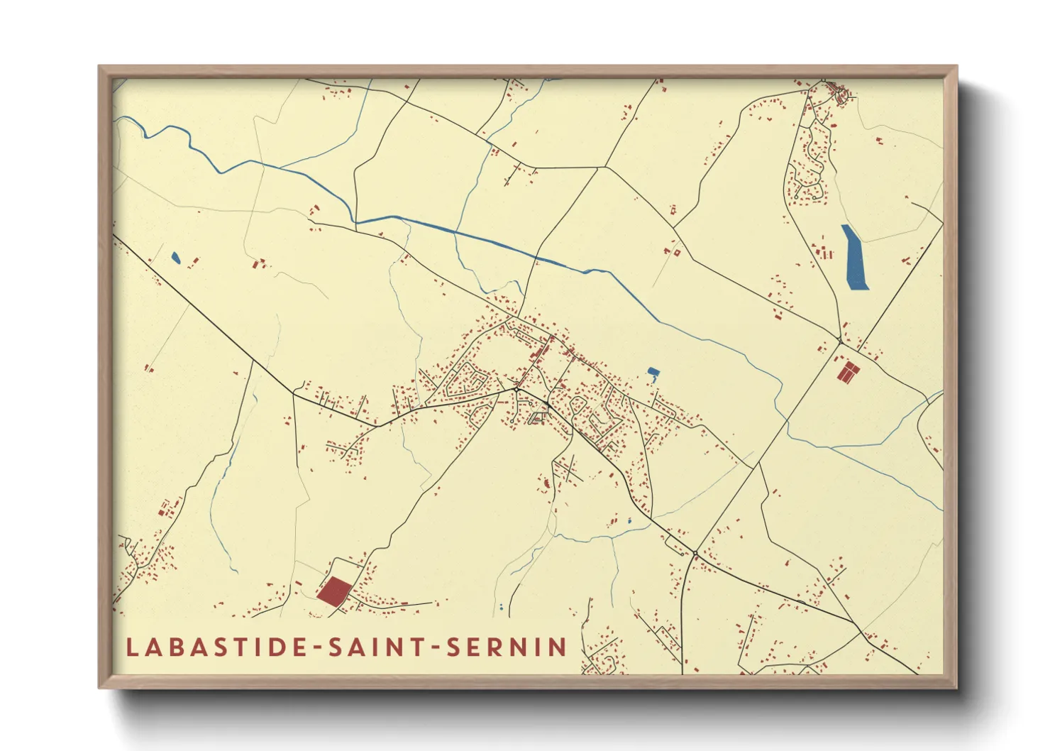 Une affiche de carte sur Labastide-Saint-Sernin