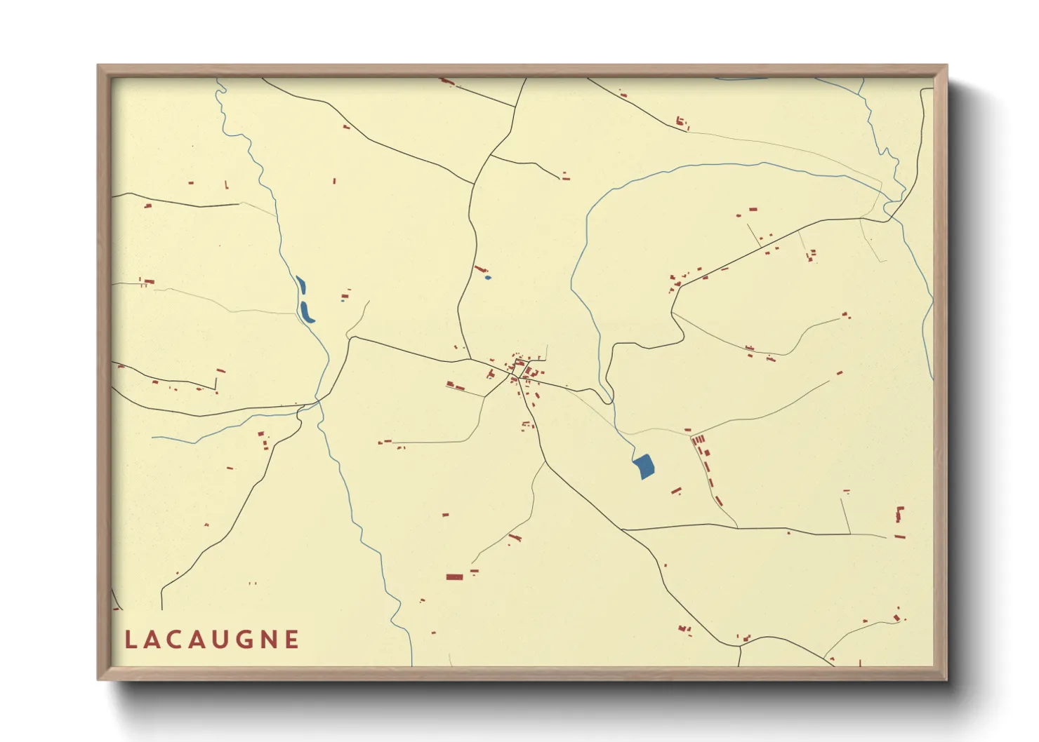 Une affiche de carte sur Lacaugne