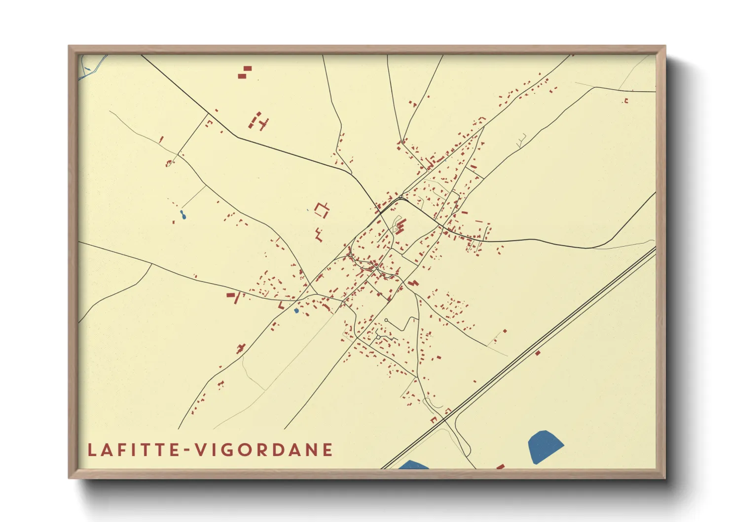 Une affiche de carte sur Lafitte-Vigordane