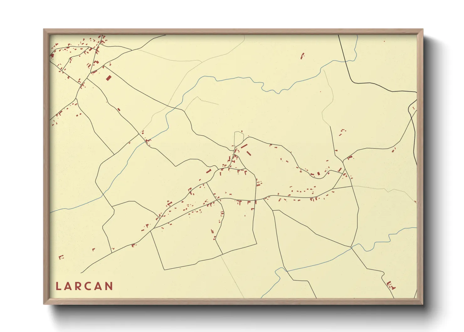 Une affiche de carte sur Larcan