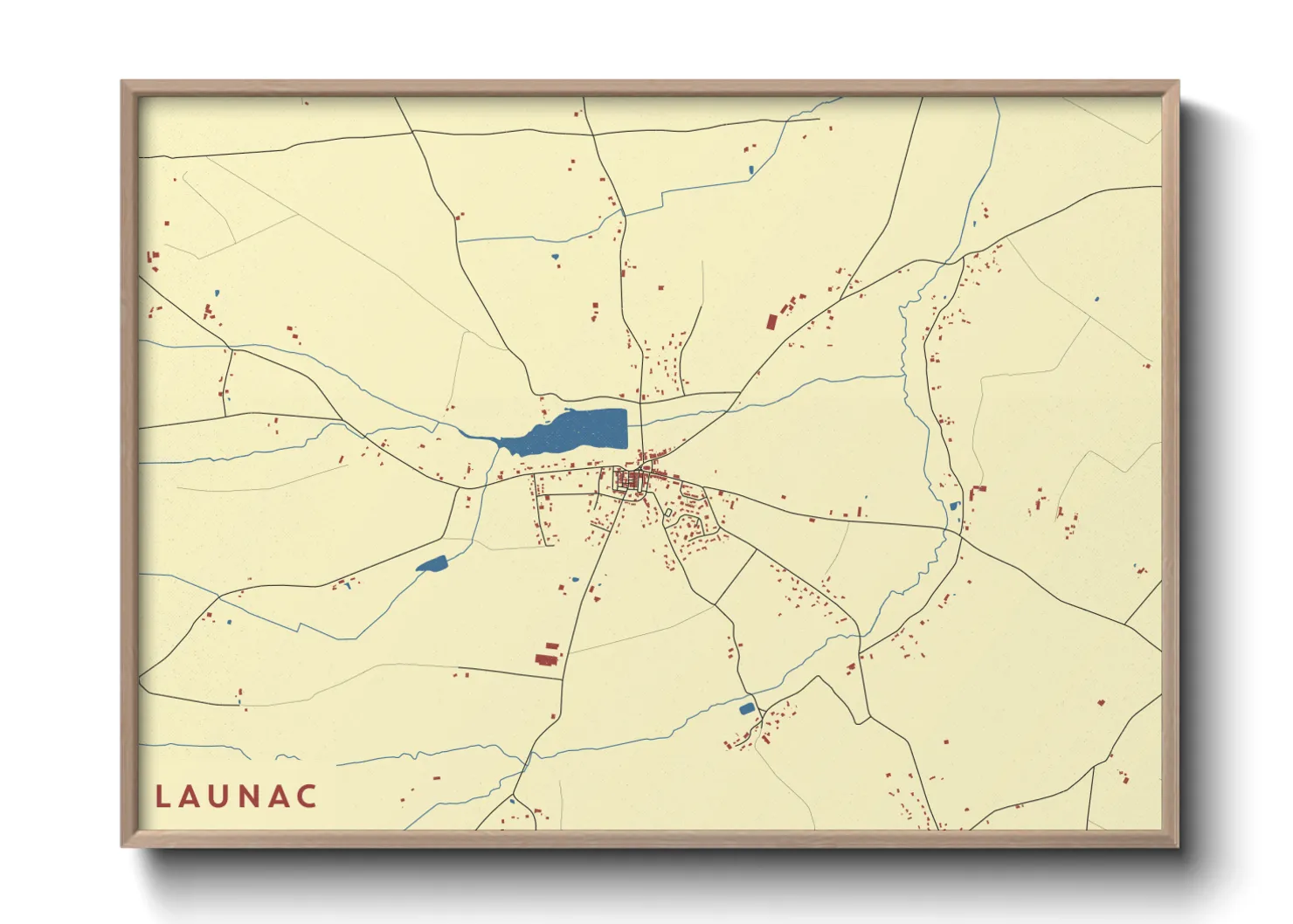 Une affiche de carte sur Launac
