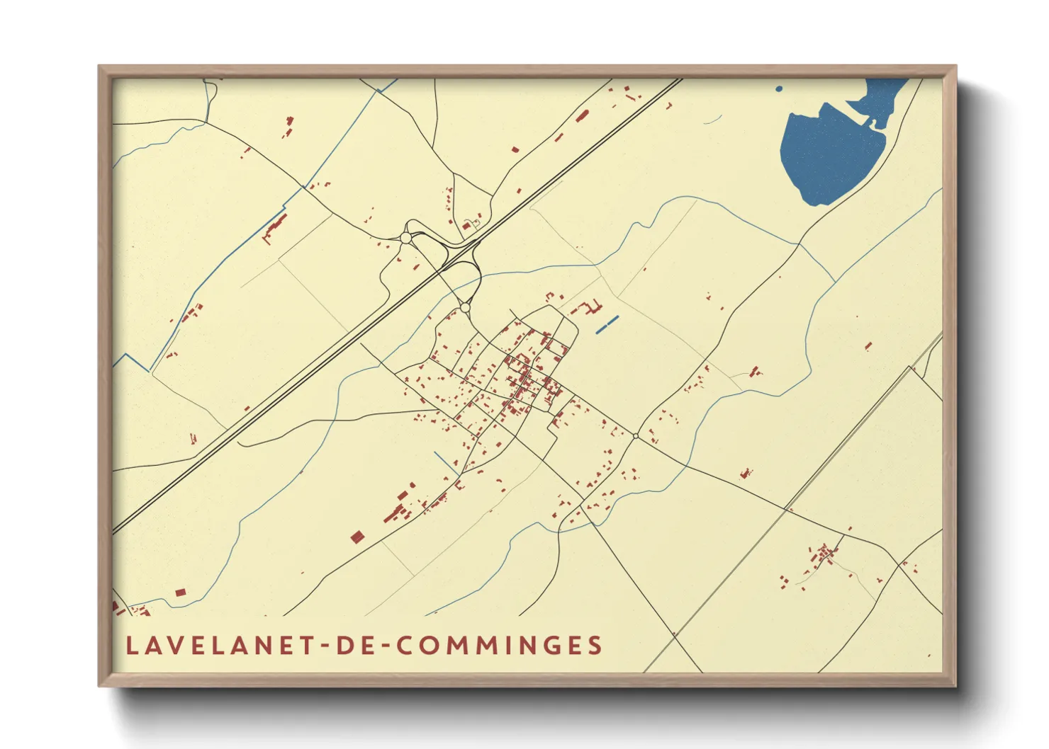 Une affiche de carte sur Lavelanet-de-Comminges