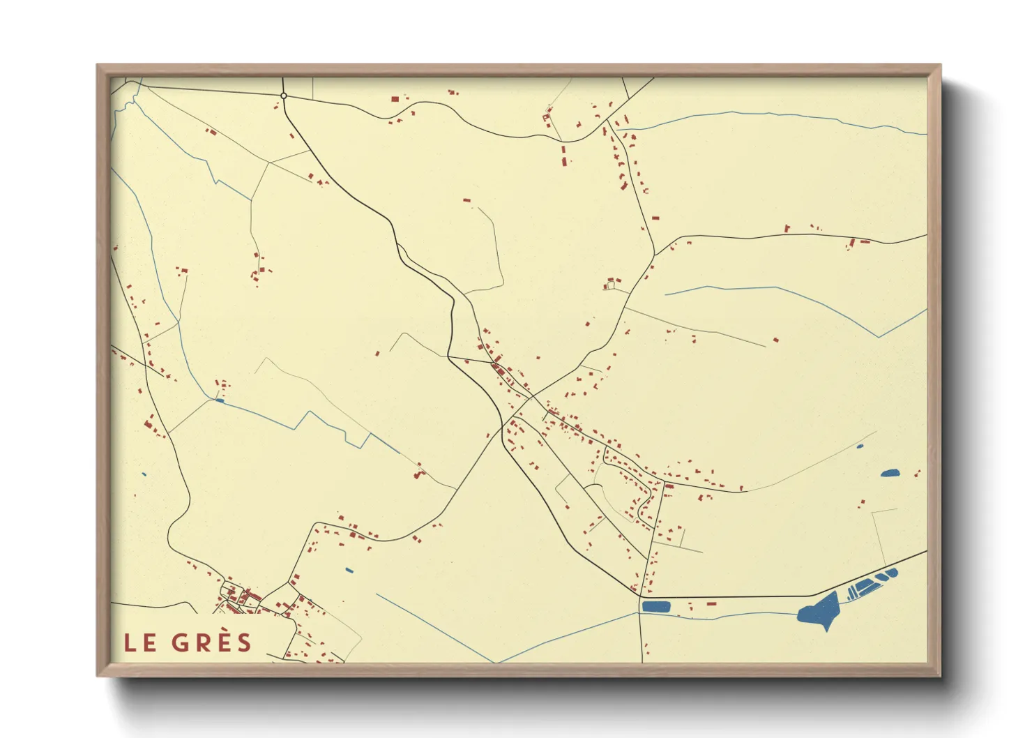 Une affiche de carte sur Le Grès