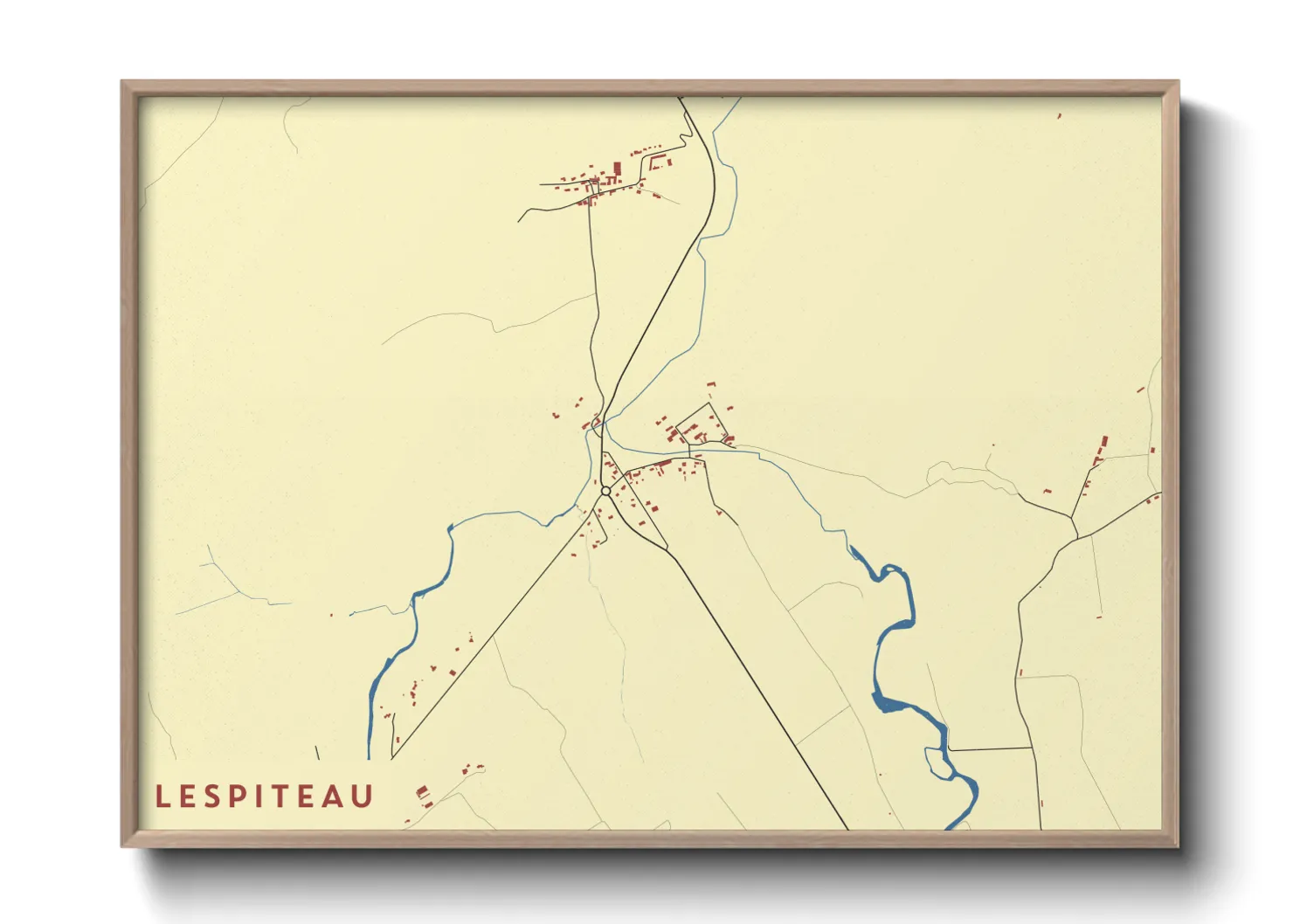 Une affiche de carte sur Lespiteau