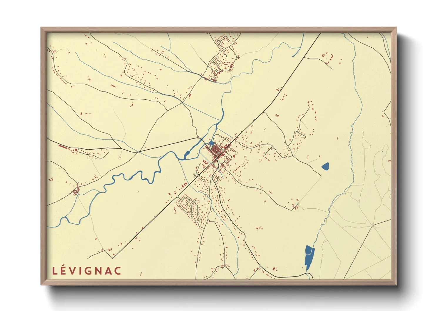 Une affiche de carte sur Lévignac