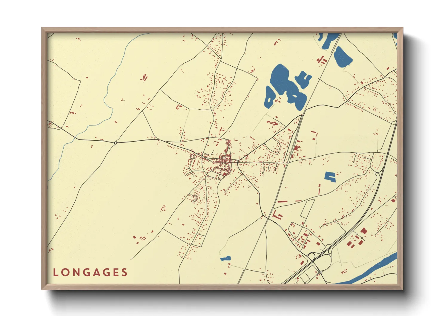 Une affiche de carte sur Longages