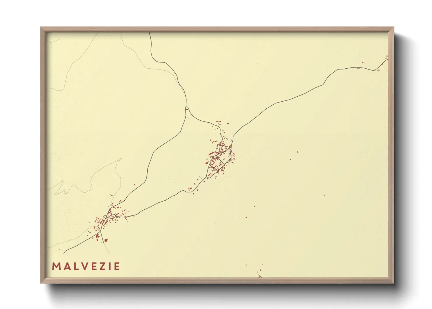 Une affiche de carte sur Malvezie