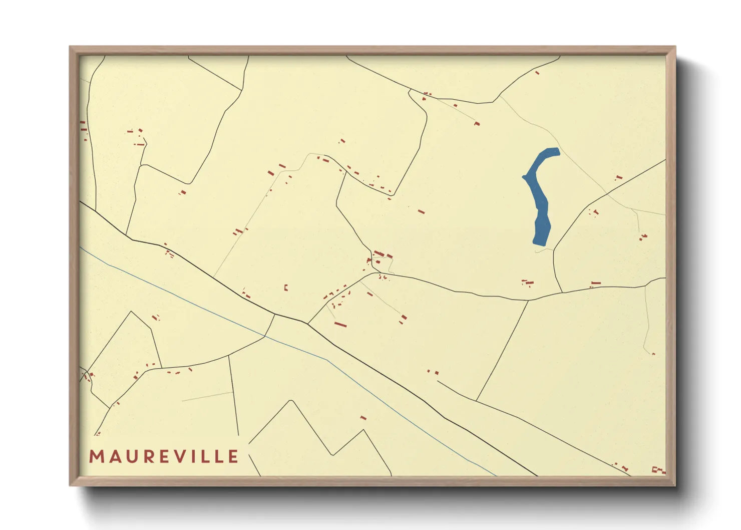 Une affiche de carte sur Maureville
