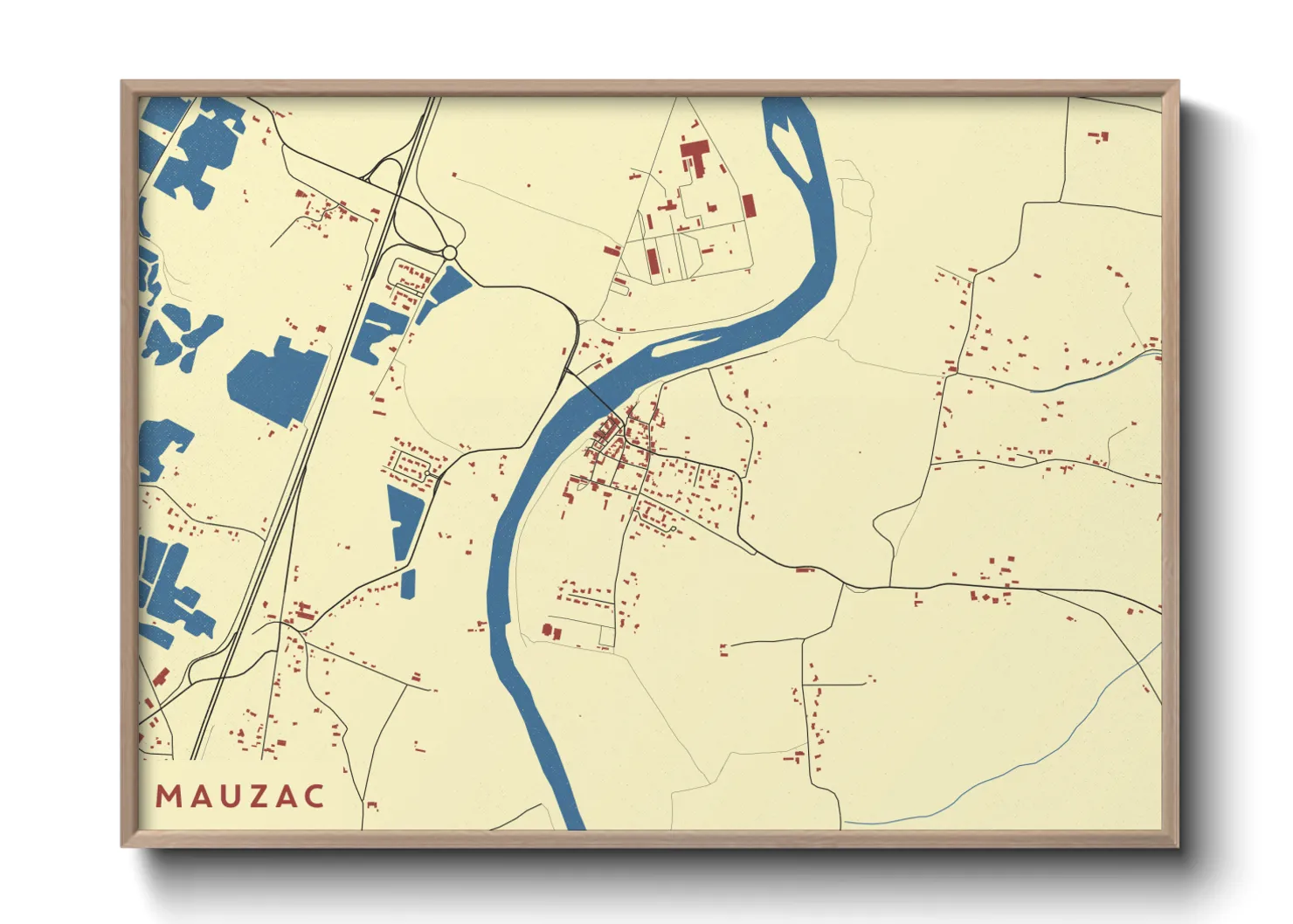 Une affiche de carte sur Mauzac