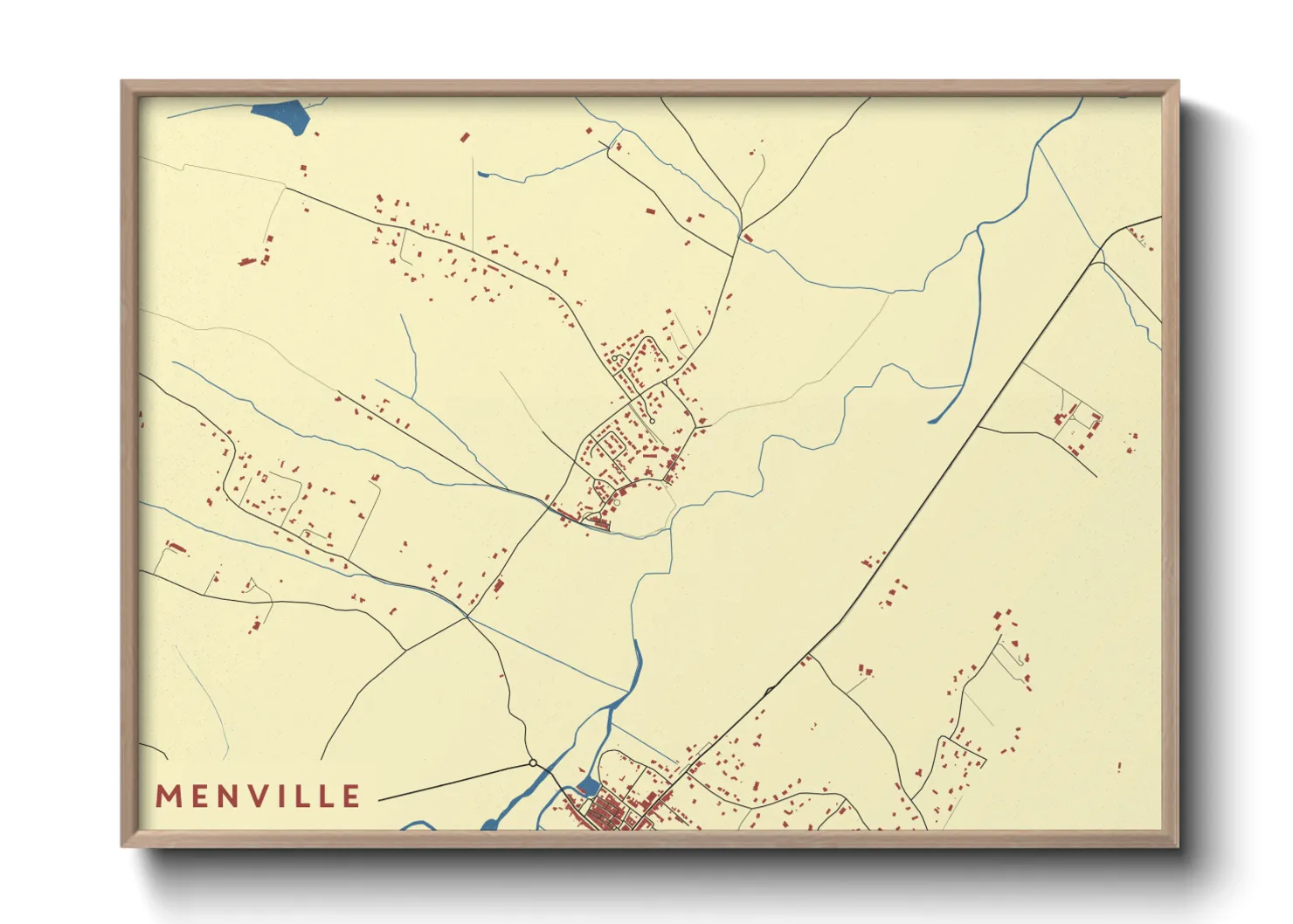 Une affiche de carte sur Menville