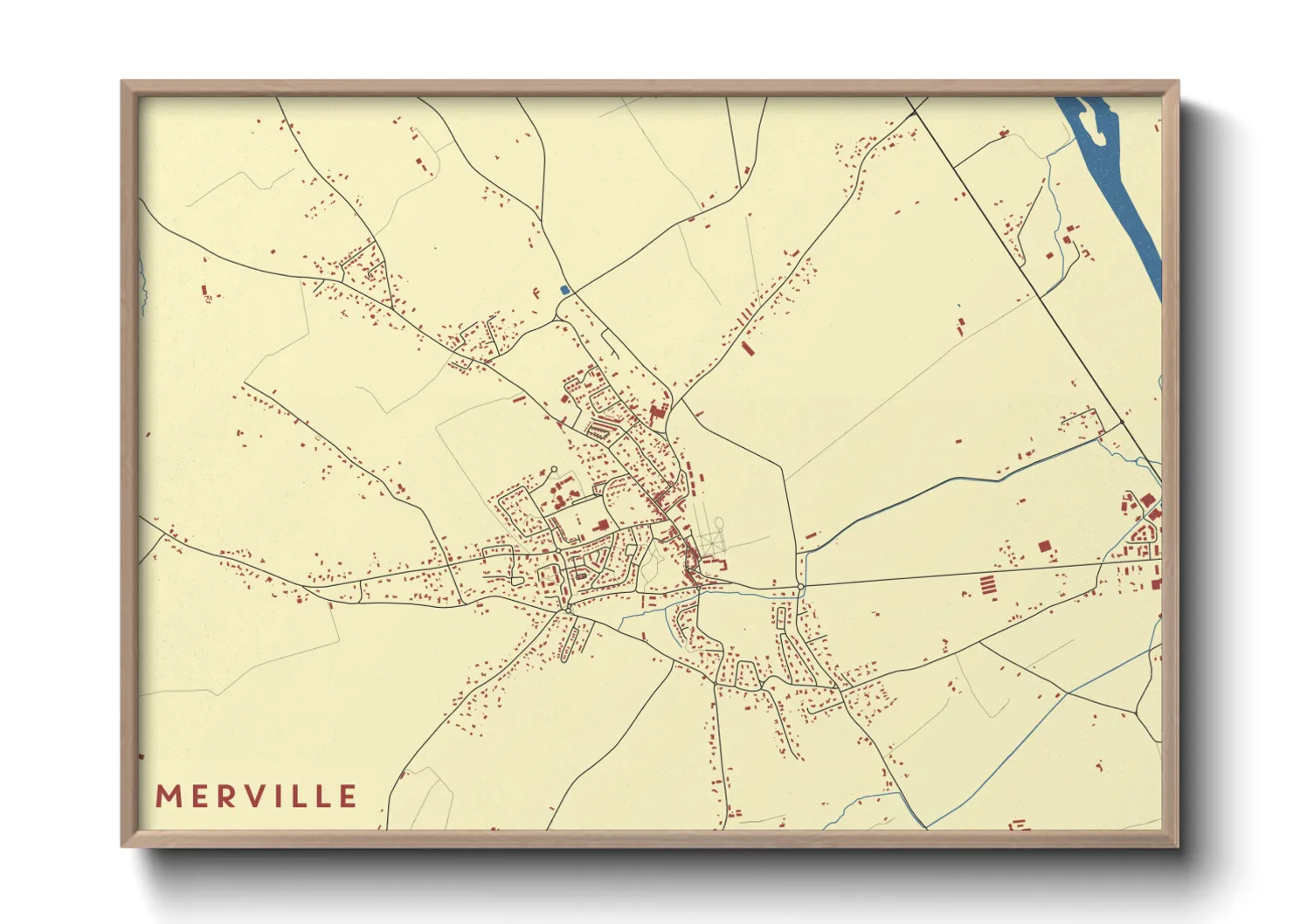 Une affiche de carte sur Merville