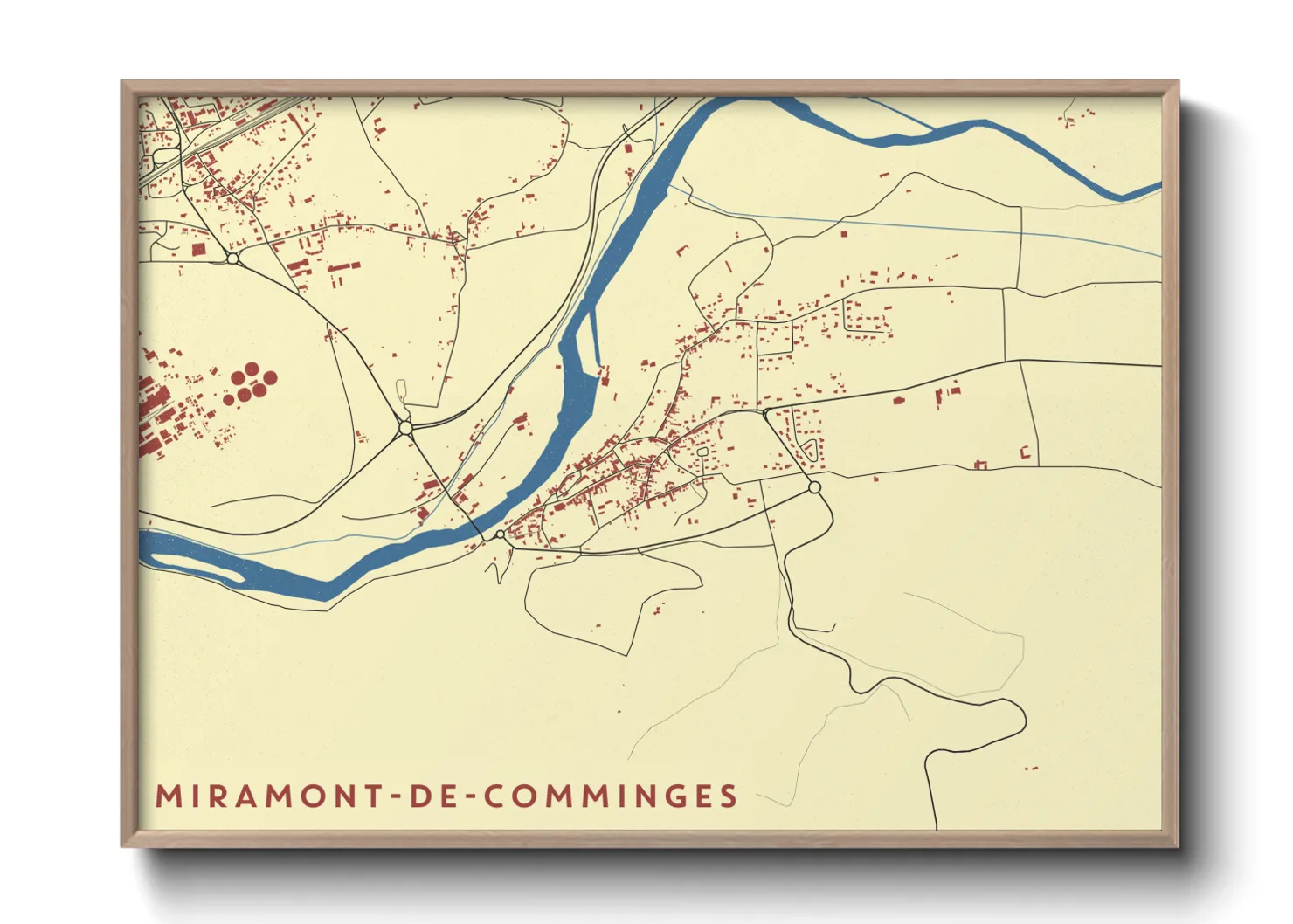 Une affiche de carte sur Miramont-de-Comminges