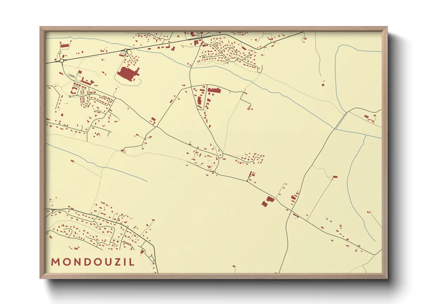 Une affiche de carte sur Mondouzil