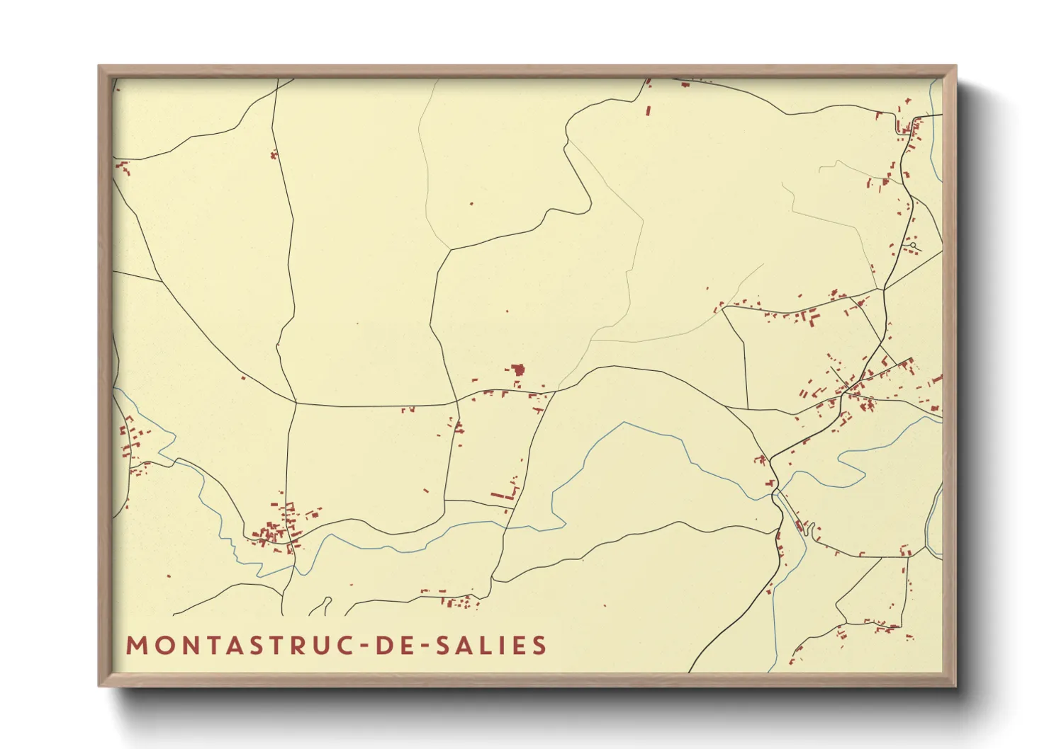 Une affiche de carte sur Montastruc-de-Salies