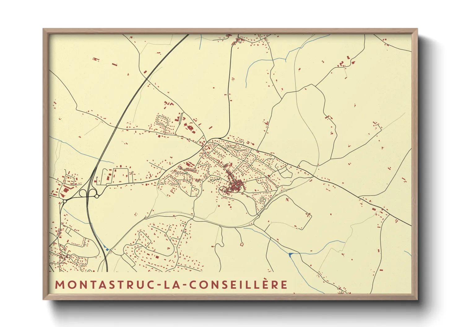 Une affiche de carte sur Montastruc-la-Conseillère