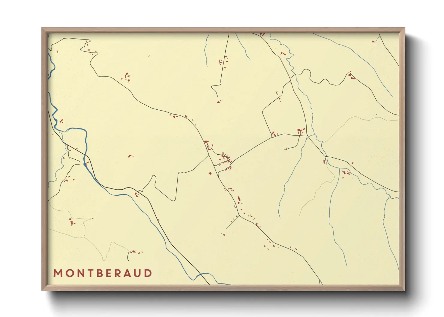 Une affiche de carte sur Montberaud