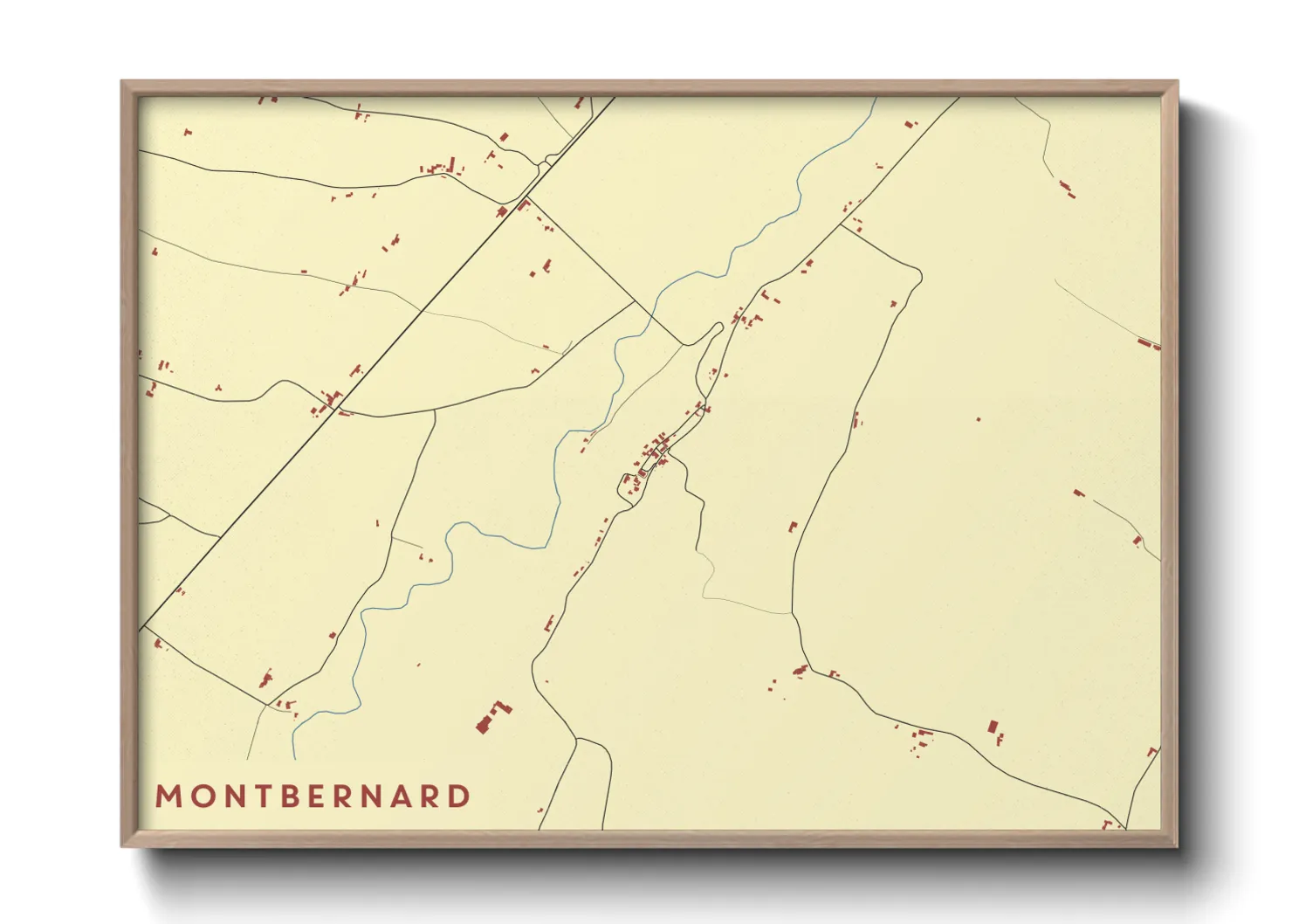 Une affiche de carte sur Montbernard