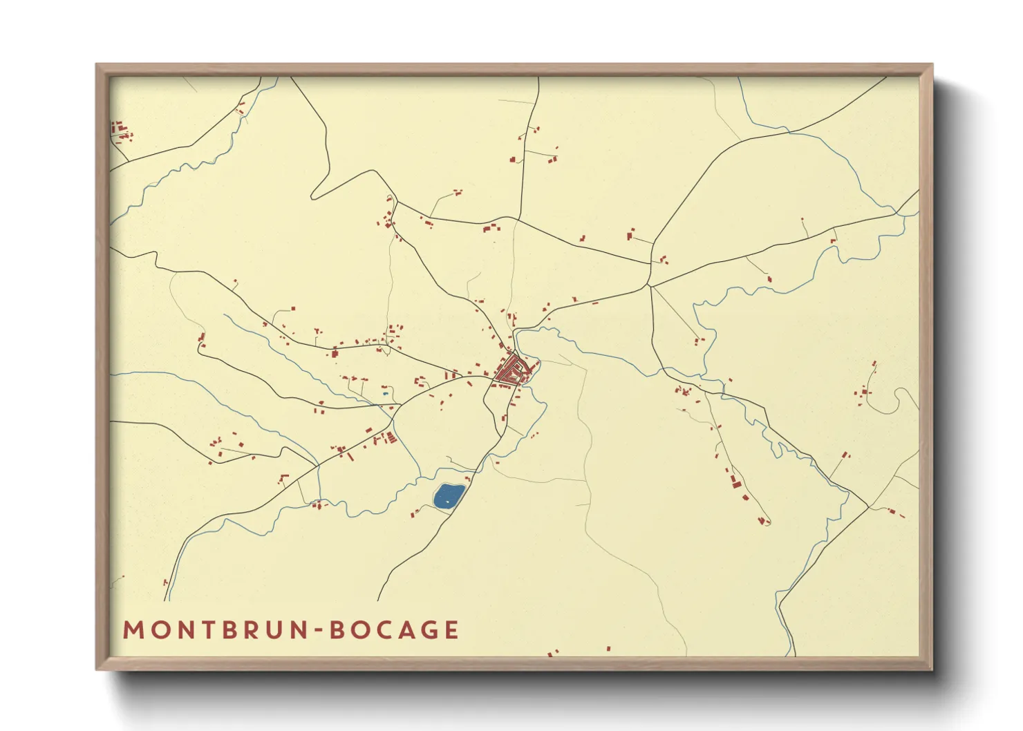 Une affiche de carte sur Montbrun-Bocage