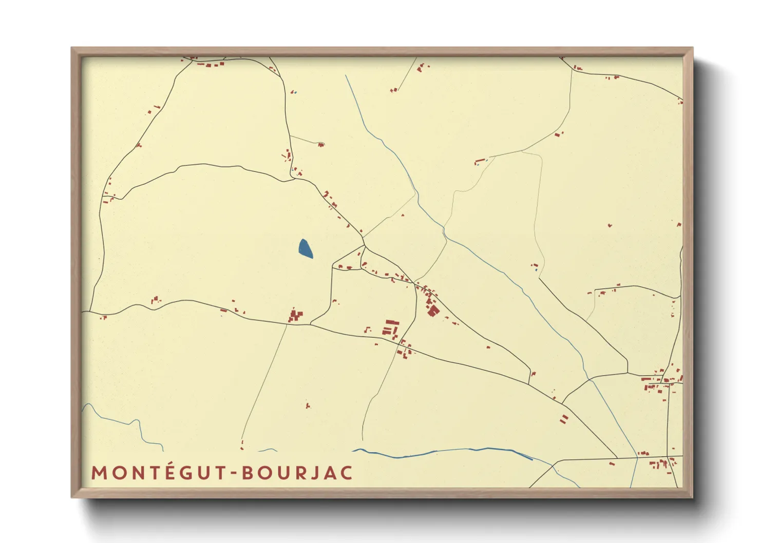 Une affiche de carte sur Montégut-Bourjac