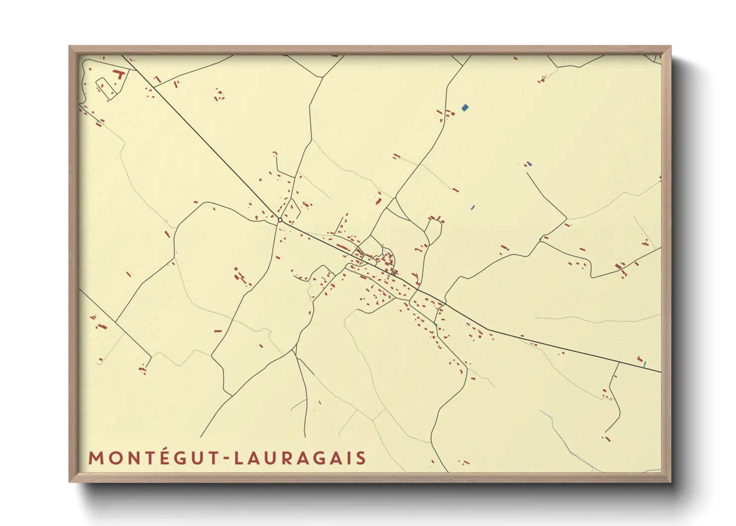 Une affiche de carte sur Montégut-Lauragais