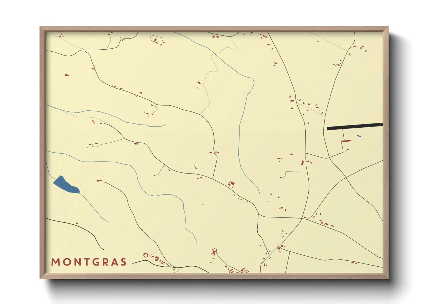 Une affiche de carte sur Montgras