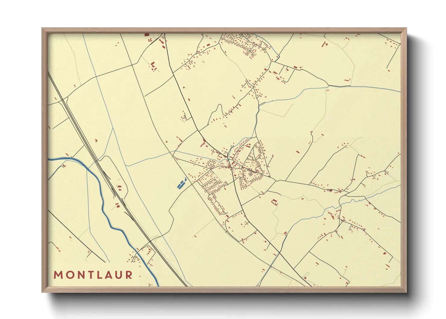 Une affiche de carte sur Montlaur