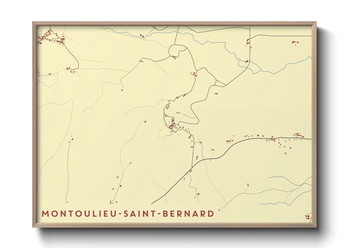 Une affiche de carte sur Montoulieu-Saint-Bernard