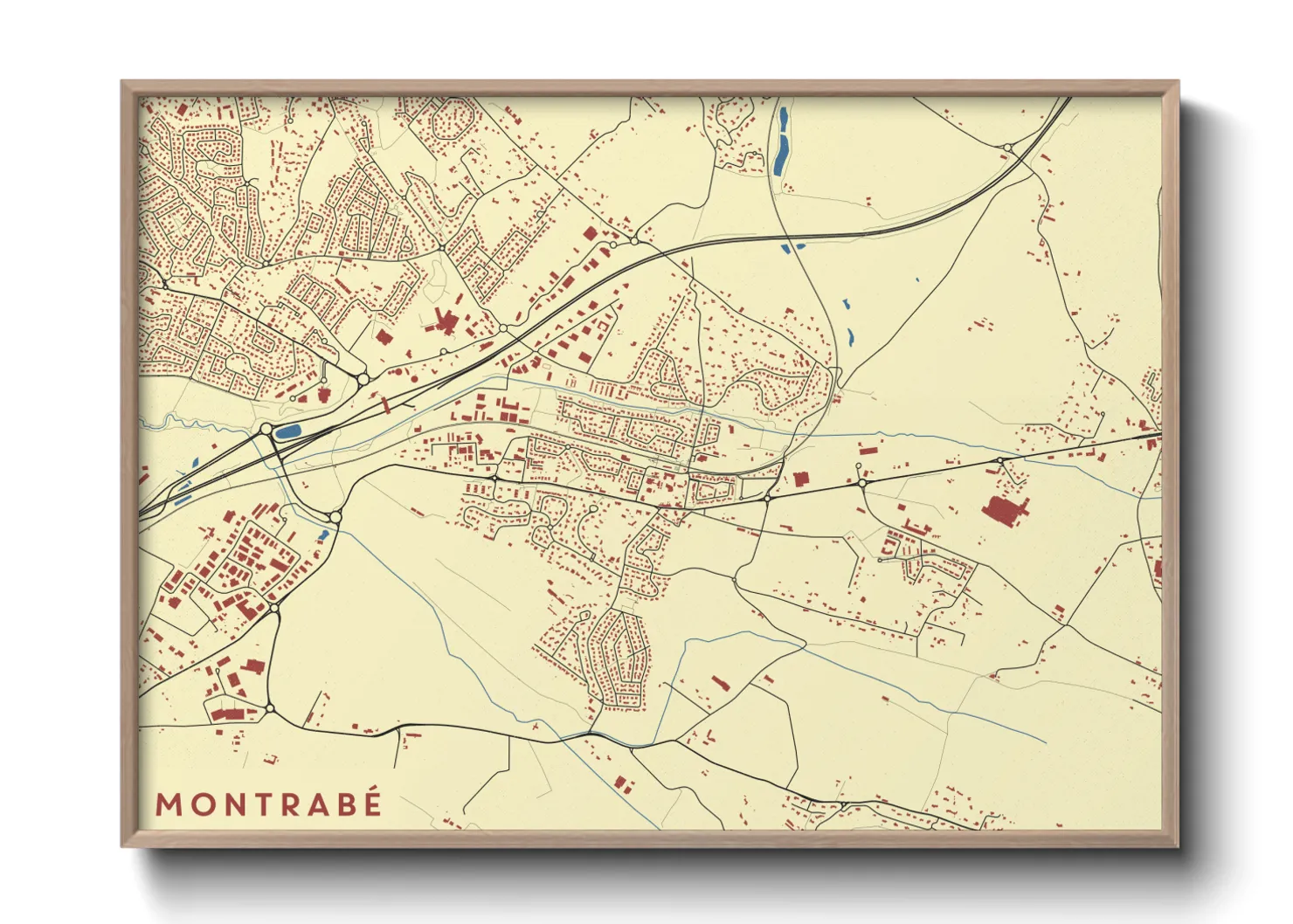 Une affiche de carte sur Montrabé