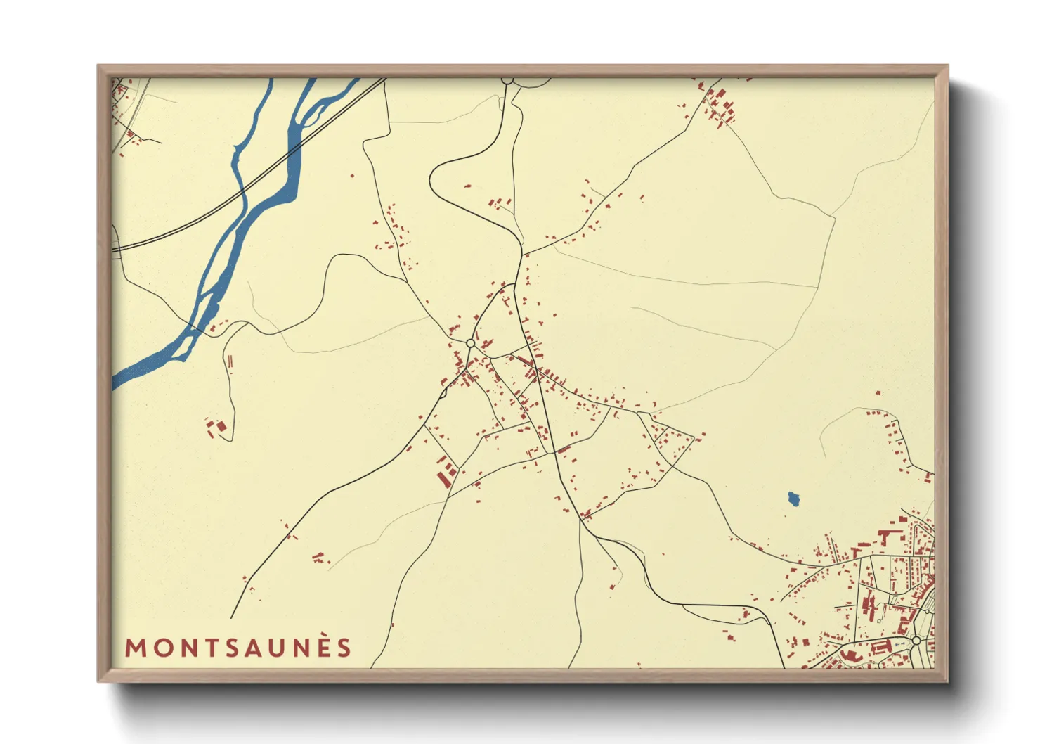 Une affiche de carte sur Montsaunès