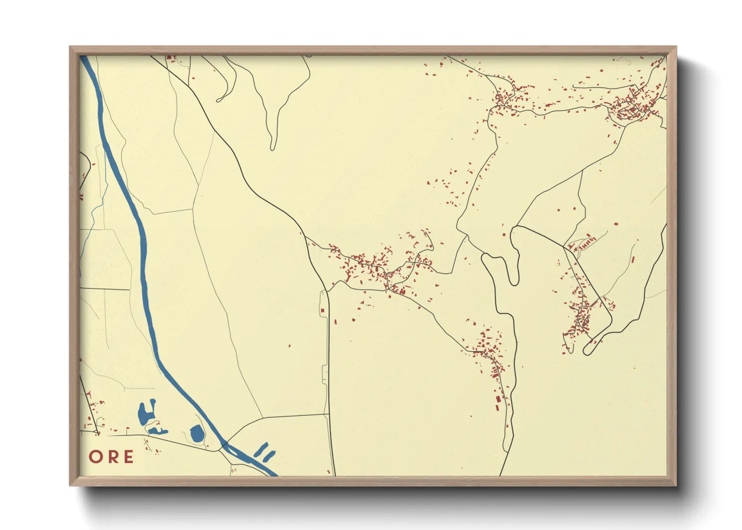 Une affiche de carte sur Ore