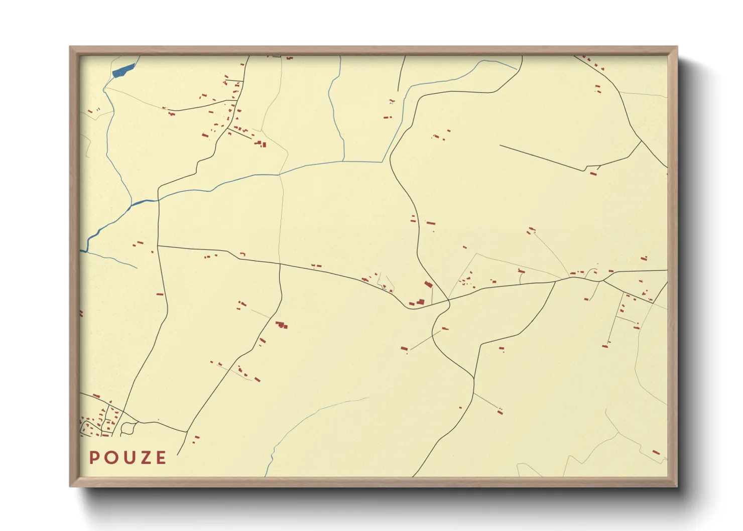 Une affiche de carte sur Pouze