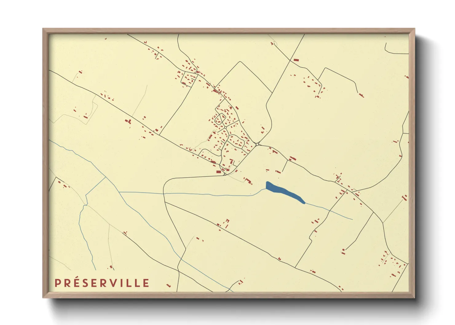 Une affiche de carte sur Préserville