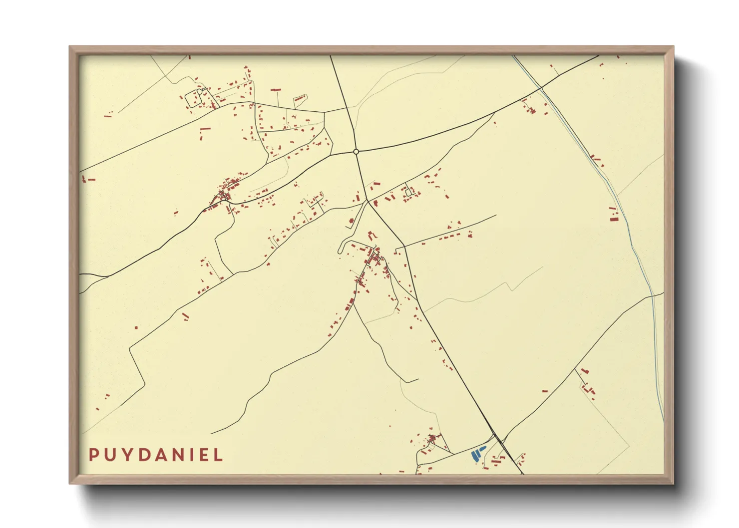 Une affiche de carte sur Puydaniel