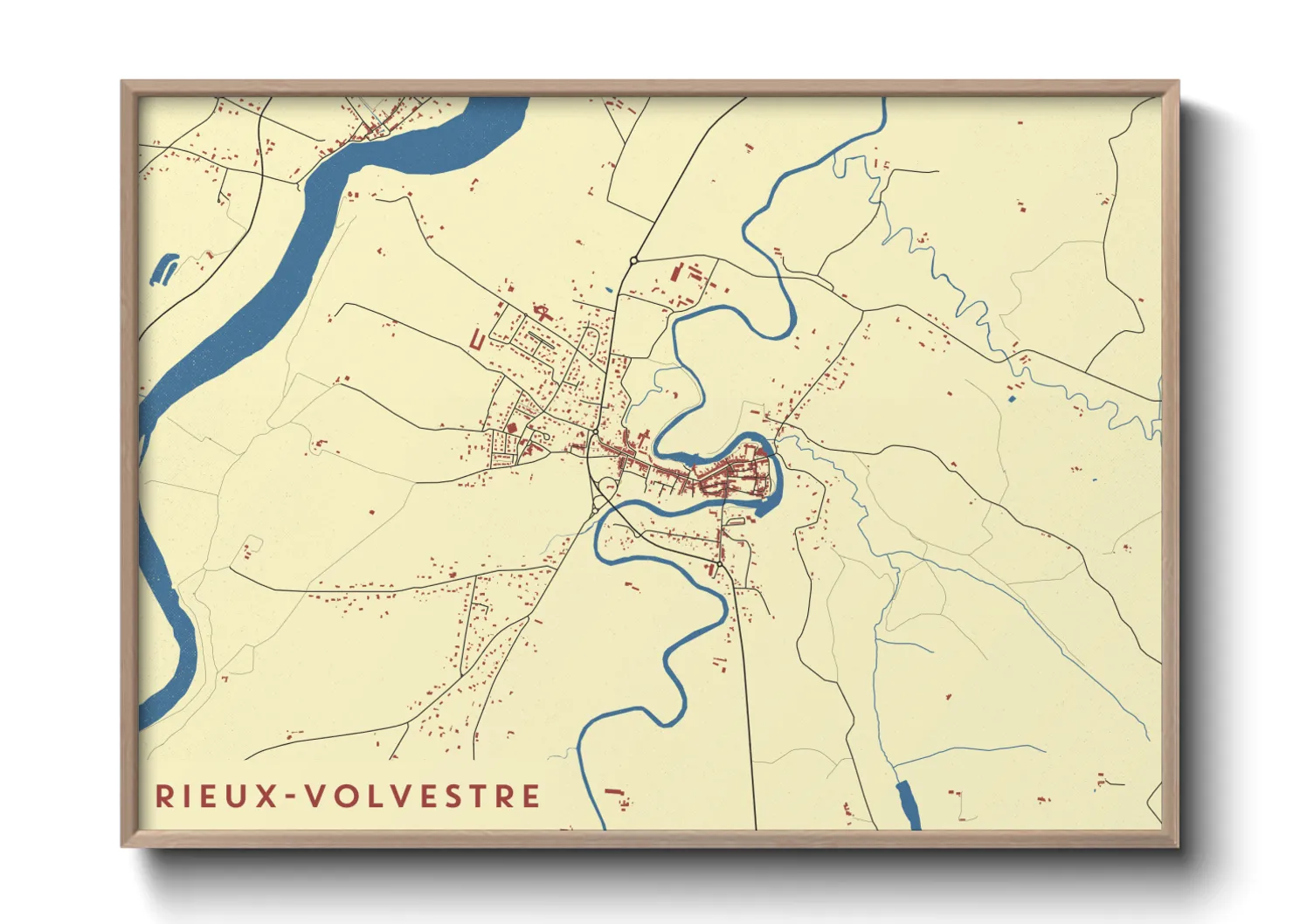 Une affiche de carte sur Rieux-Volvestre