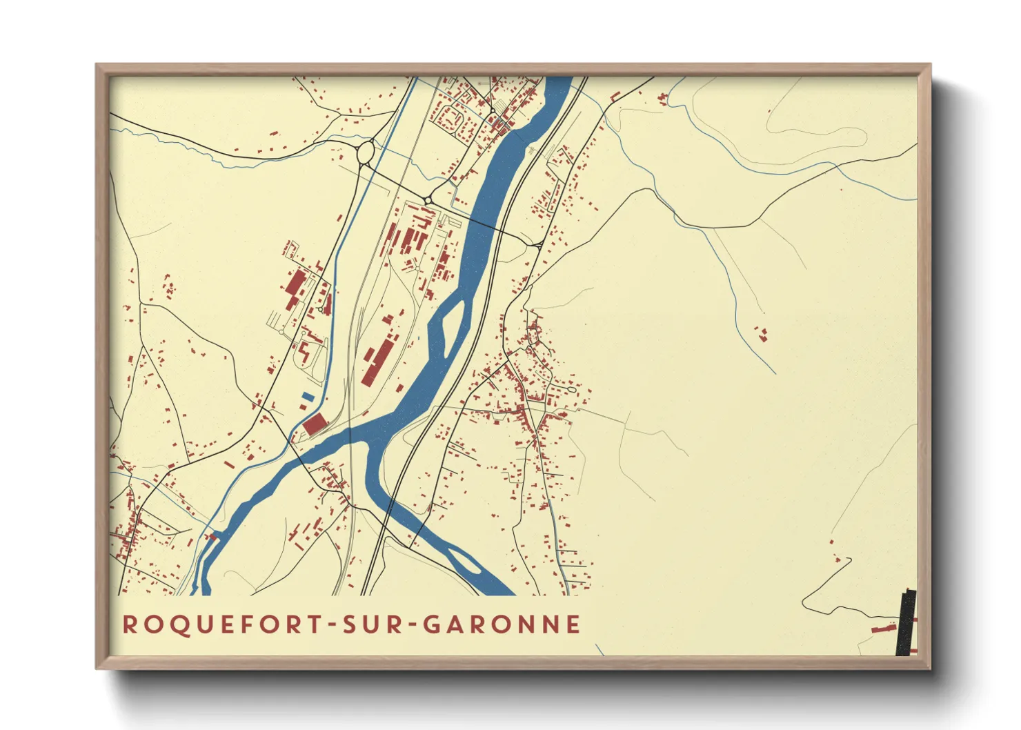 Une affiche de carte sur Roquefort-sur-Garonne