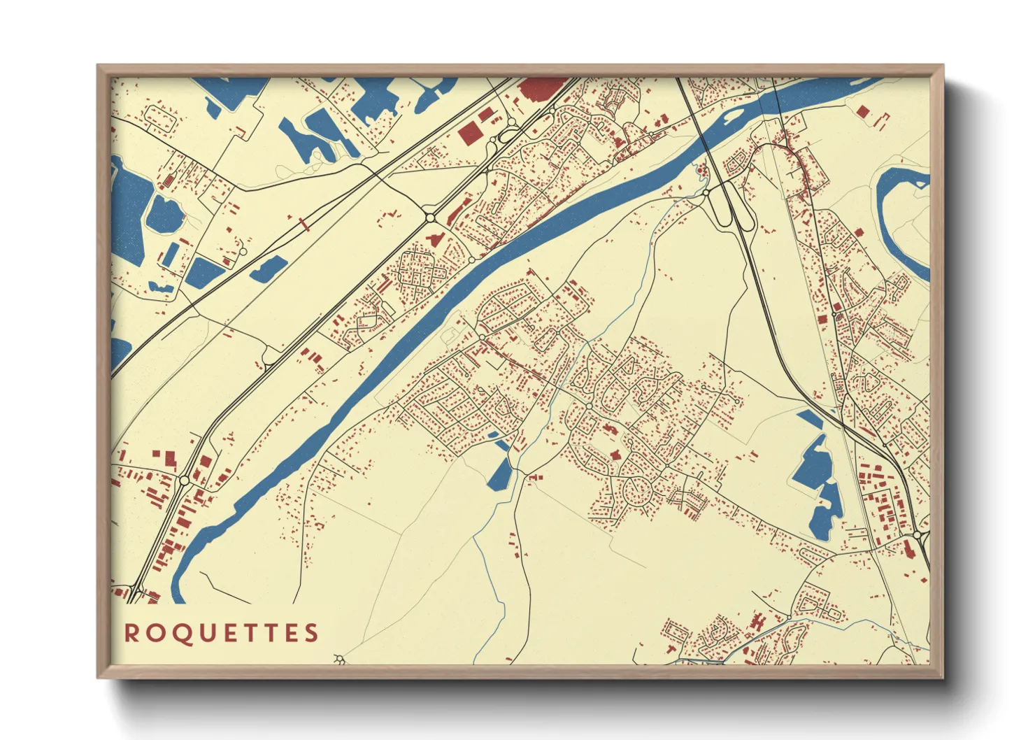 Une affiche de carte sur Roquettes
