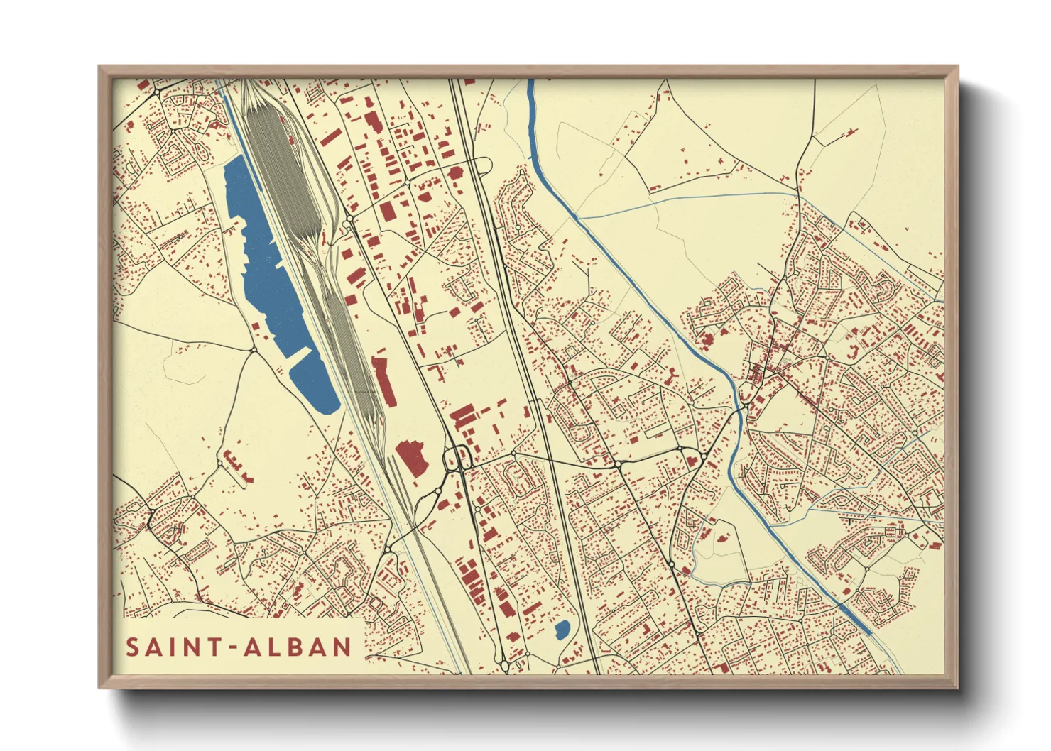 Une affiche de carte sur Saint-Alban