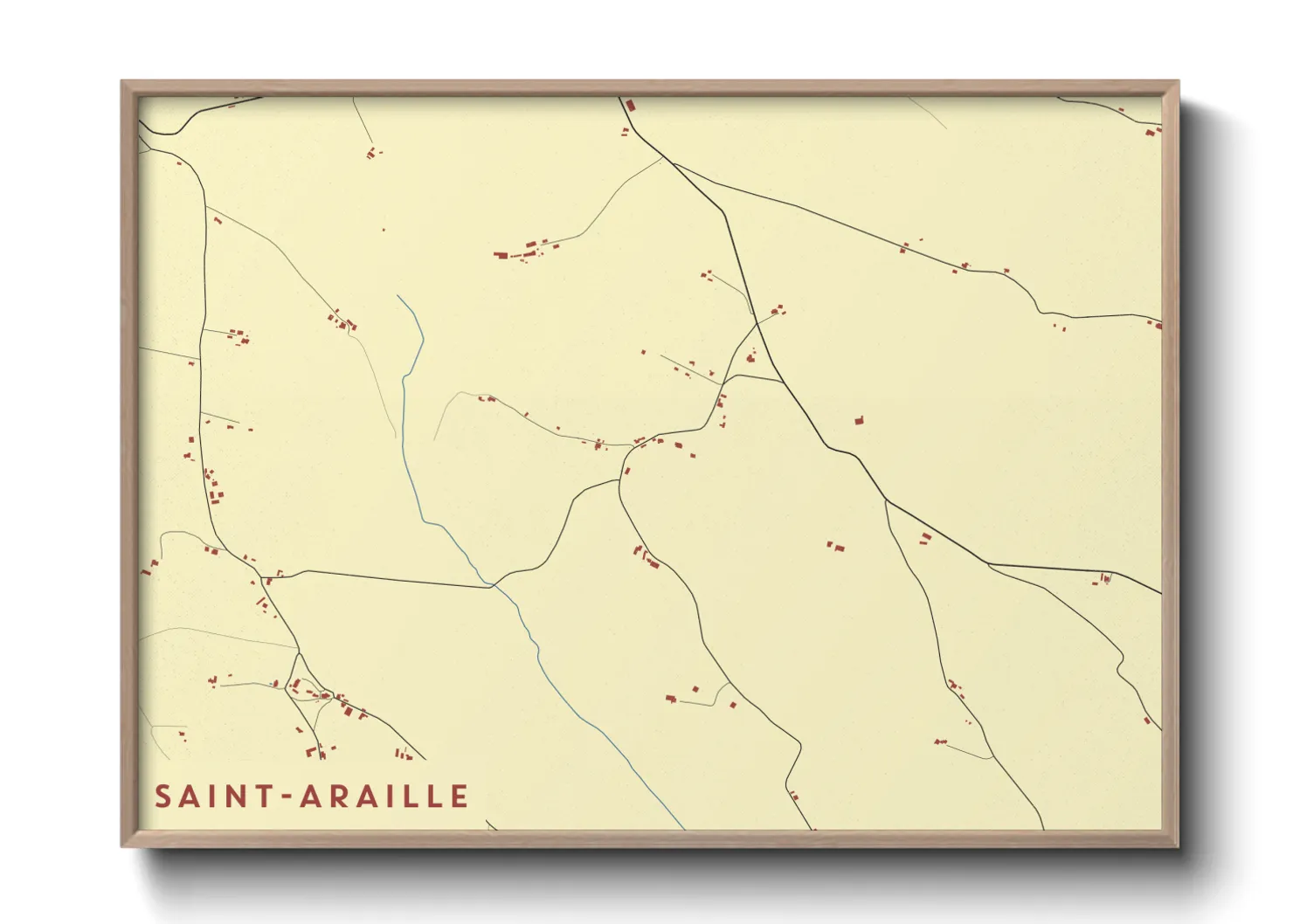 Une affiche de carte sur Saint-Araille